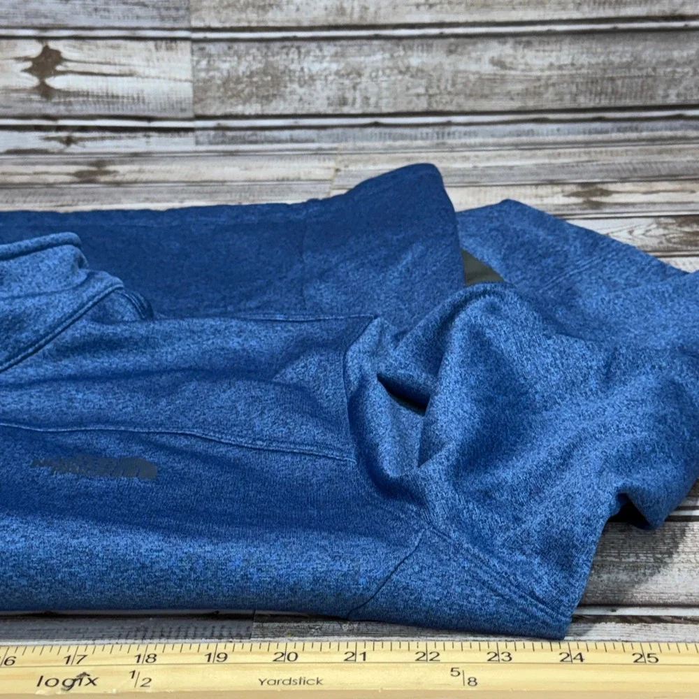 The North Face Pullover Jacket Mens XL Blue Heathered Quarter Zip Fleece Lined
